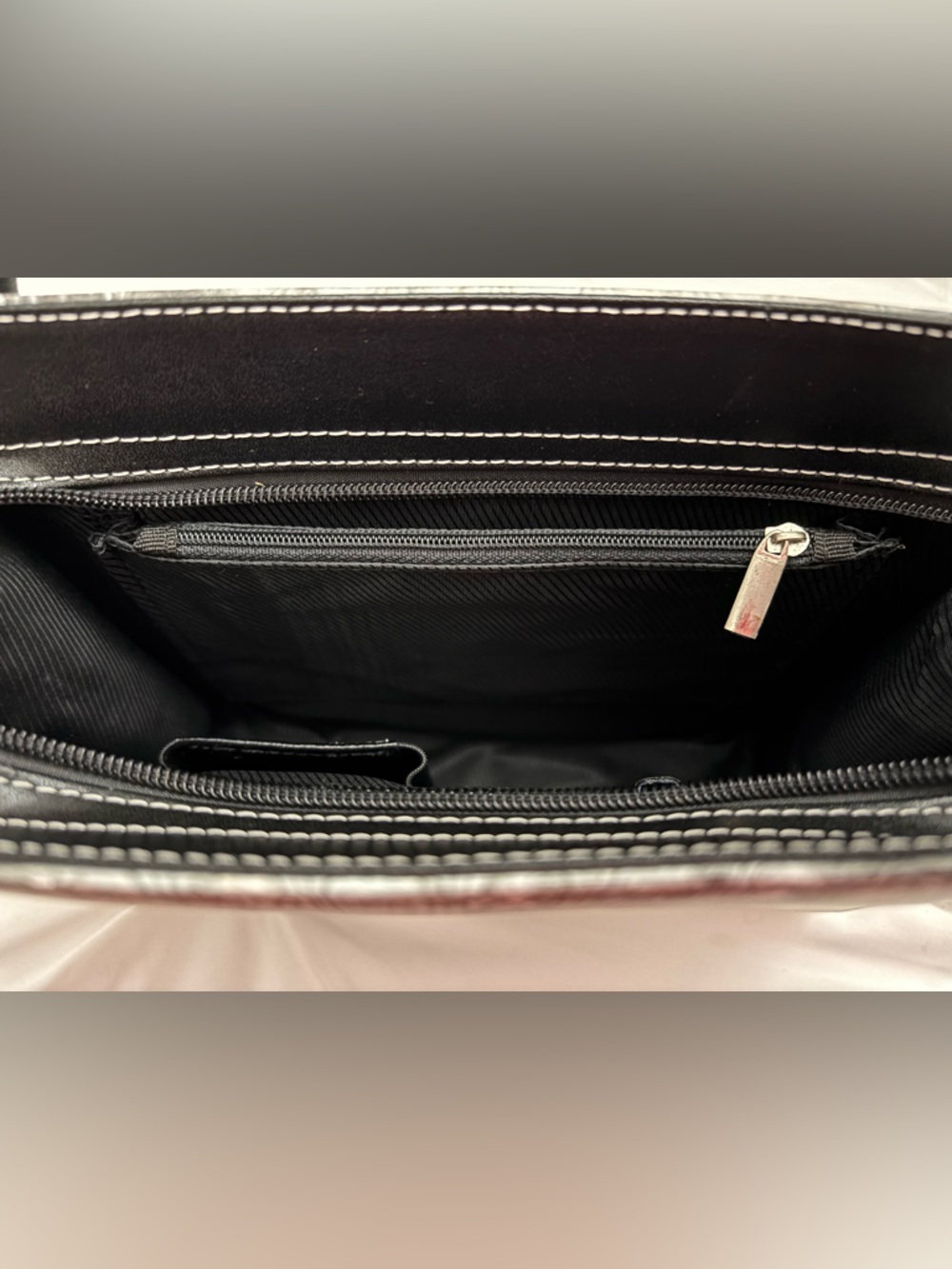 Unbranded Black & White (w/subtle color) Fountain Print Shoulder Bag, EUC - Picture 3 of 8